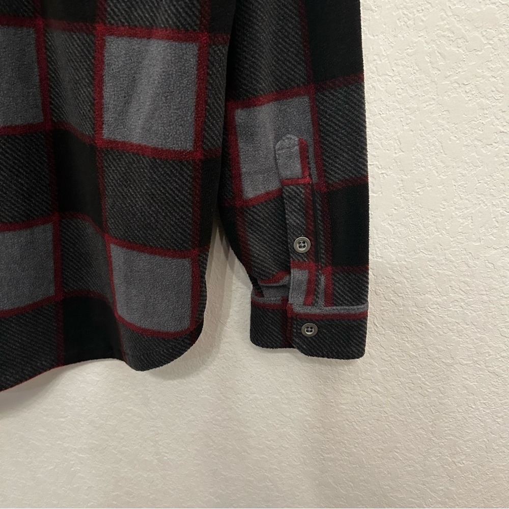 Freedom Foundry Men's Lightweight Plush Plaid Red/Black/Grey Flannel Shirt Sz M - Picture 7 of 8